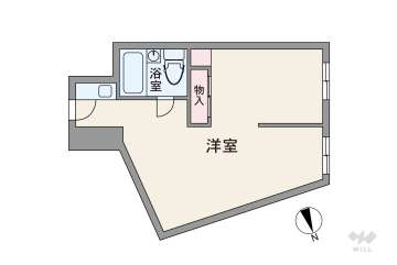 ステュディオ新大阪1800万円：間取り図