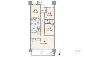 プラセシオン赤池ファースト3990万円：間取り図
