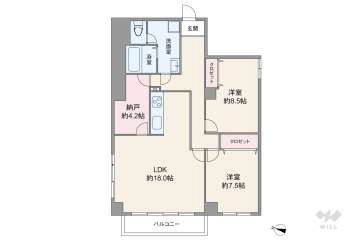 芦屋ロイヤルハイツ2780万円：間取り図