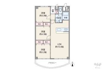 南茨木ハイタウン美沢F棟2200万円：間取り図