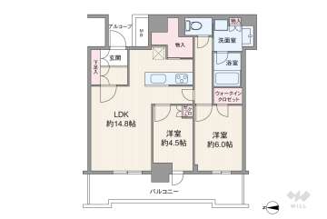 シエリアタワー大阪堀江9580万円：間取り図