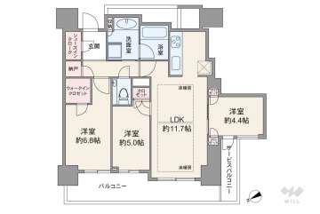 ザ・セントラルマークタワー11800万円：間取り図