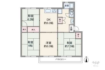 公社清和台住宅9号棟240万円：間取り図