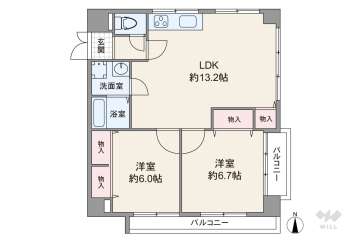 四ツ橋三洋ハイツ3280万円：間取り図