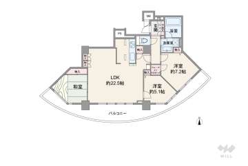 シティゲートタワー千里中央7580万円：間取り図