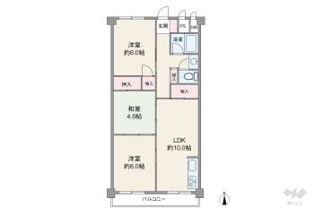 マンション南茨木1250万円：間取り図