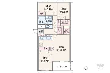 アステム芦屋A棟1790万円：間取り図
