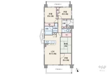 ユニアルス九条プレジオ4580万円：間取り図