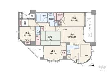 ライオンズマンション高槻別所5980万円：間取り図