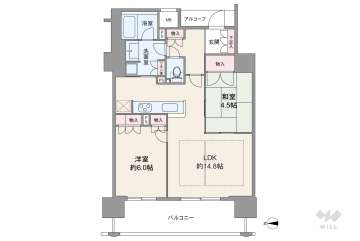 クレヴィア大阪福島6380万円：間取り図