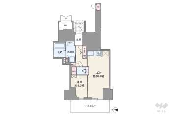 ジオタワー新町5880万円：間取り図