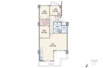 公社山田西第三次団地A-3棟2690万円：間取り図