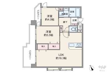 ノバカネイチ堂島2番館3890万円：間取り図
