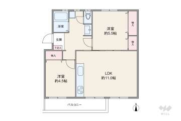 箕面粟生第２住宅18棟1380万円：間取り図