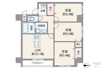 ネオハイツ内本町3480万円：間取り図
