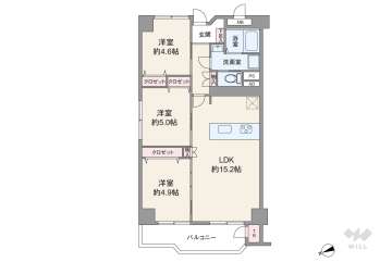 緑ケ丘コータース2690万円：間取り図