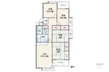 古市南コーポ2号棟1650万円：間取り図