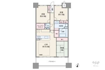 エスリード西宮甲陽園3番館Hills3080万円：間取り図