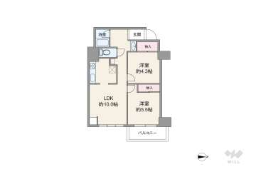 難波シティハイツ1980万円：間取り図