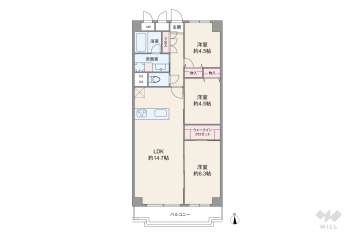 南大江パークハウス4099万円：間取り図