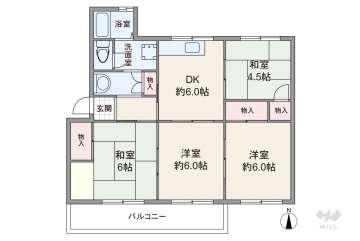 公社清和台住宅２１号棟540万円：間取り図