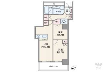 阿波座ライズタワーズフラッグ467980万円：間取り図