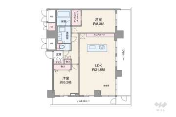 ローレルタワー梅田16990万円：間取り図