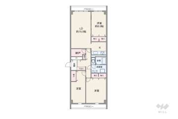 アステム芦屋C棟1980万円：間取り図