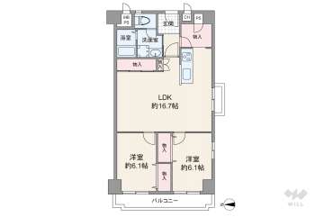 ストーク天神ハイム3980万円：間取り図