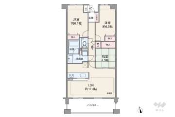 星ヶ丘ヒルズ3780万円：間取り図