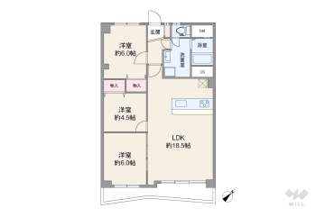 公社千里山田BC団地Ａ-5棟1998万円：間取り図