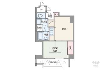 朝日プラザ新大阪1050万円：間取り図