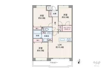 モンセーヌ南茨木B棟4980万円：間取り図