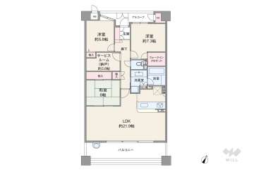 プレシアスシティ・ザ・シーズンズD棟3580万円：間取り図