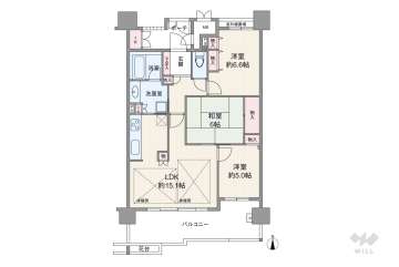 OSAKAフォレストスクエア2番館3580万円：間取り図
