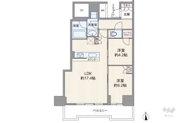 シエリアタワー大阪堀江8100万円：間取り図