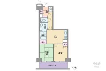 日商岩井緑地公園マンション1580万円：間取り図