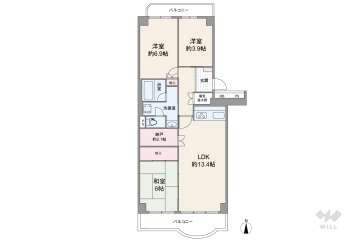 ユニハイム千里丘1号棟1380万円：間取り図