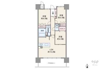 ザ・パークハウス関目5390万円：間取り図