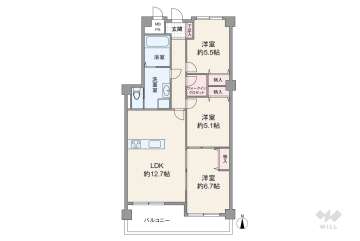 京橋南コーポ1号棟2950万円：間取り図