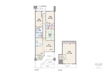 ファミール芦屋ガーデンスクエア1番館4780万円：間取り図