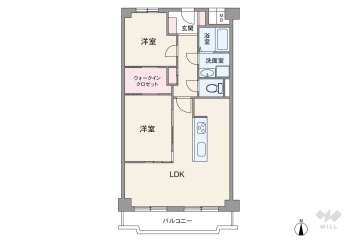 日商岩井第6緑地公園マンション　2580万円：間取り図