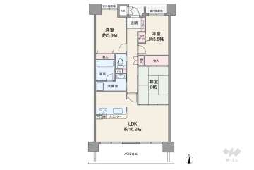 芦屋ハイタウン3100万円：間取り図