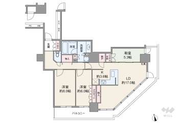 阿波座ライズタワーズフラッグ4612800万円：間取り図