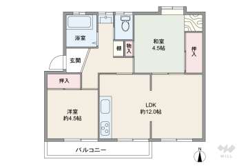 杭瀬第一団地3号棟450万円：間取り図