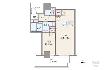 シエリアタワー大阪堀江6380万円：間取り図