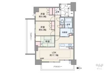サンメゾン緑地公園アベニュー5680万円：間取り図