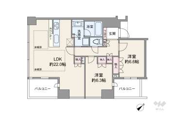 クレヴィアタワー中之島12900万円：間取り図