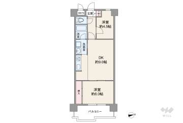 朝日プラザ中津3780万円：間取り図
