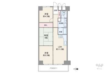 ライオンズマンション第6江坂2900万円：間取り図